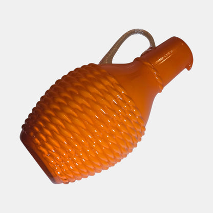 Empoli Vintage Glass Jug Basket Weave - Orange
