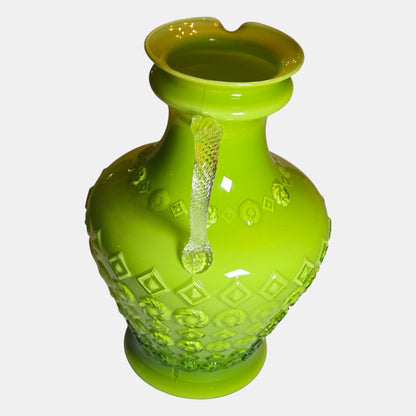 Empoli Vintage Glass Jug Craftsmanship Charming - Green