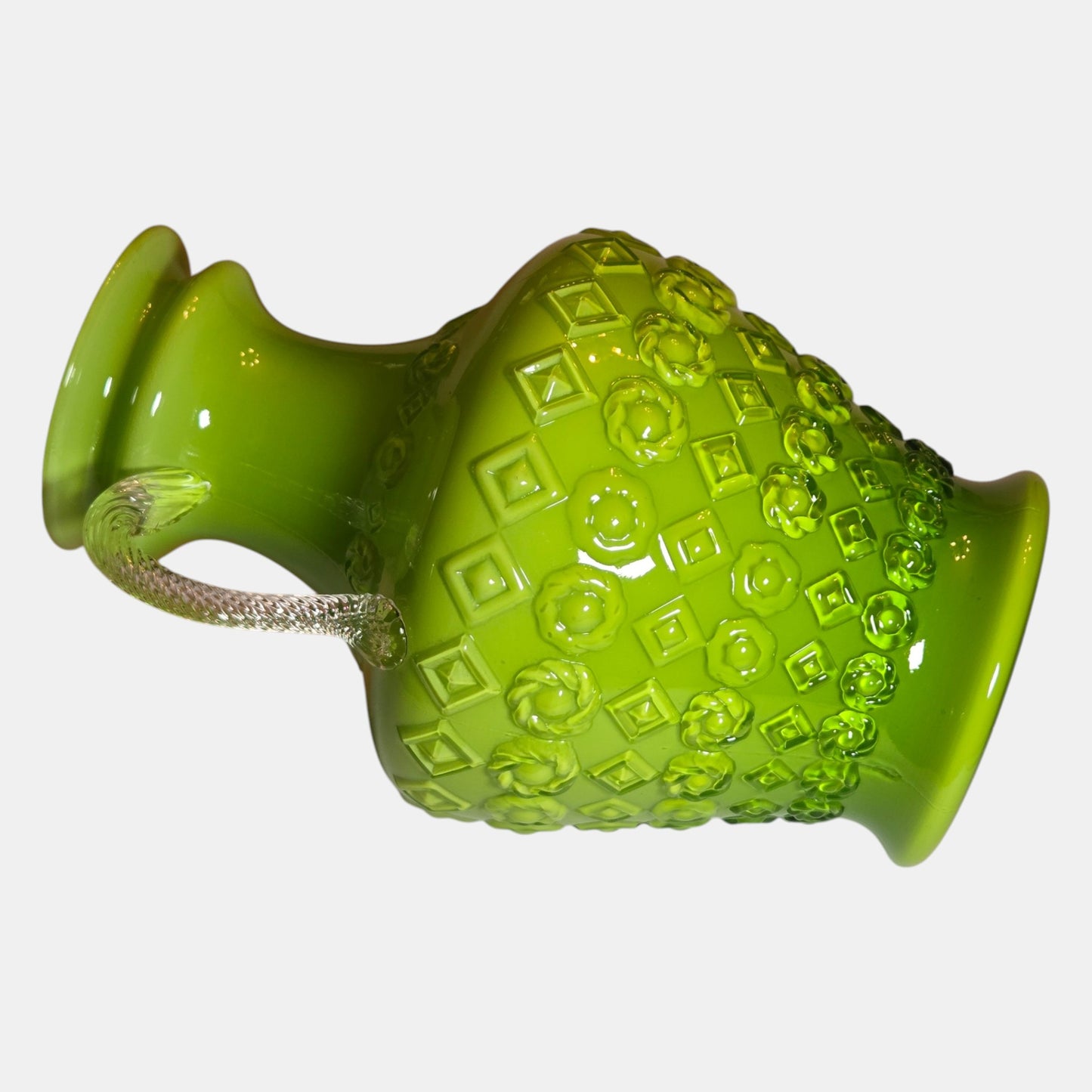 Empoli Vintage Glass Jug Craftsmanship Charming - Green