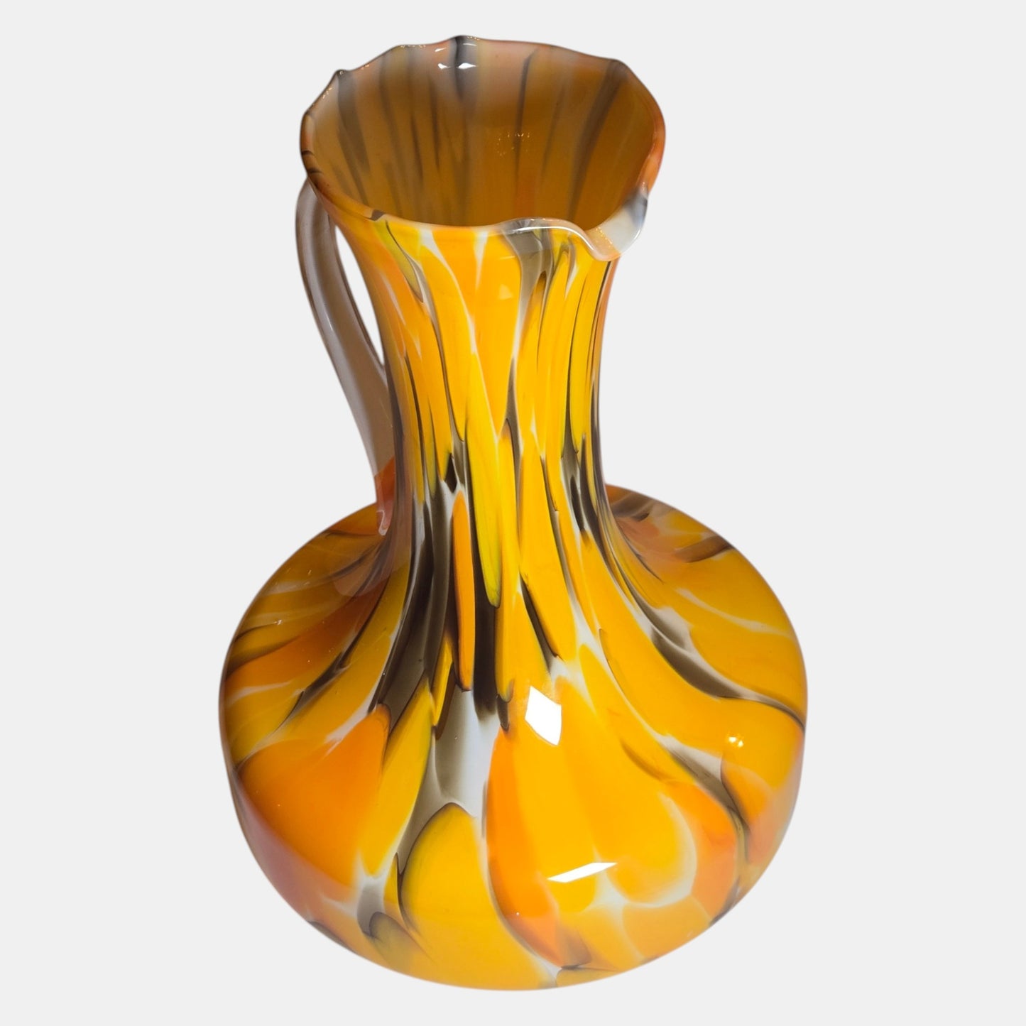 Empoli Vintage Mid-Century Glass Jug Charming Cased - Multi