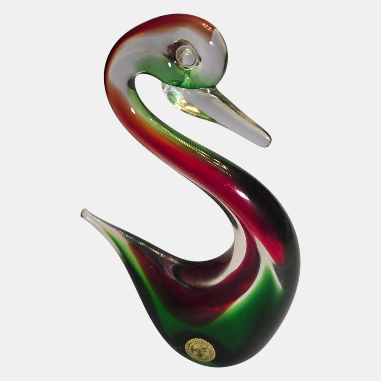 Vintage Murano Glass Duck Green Figurine - Multi