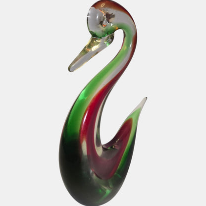 Vintage Murano Glass Duck Green Figurine - Multi