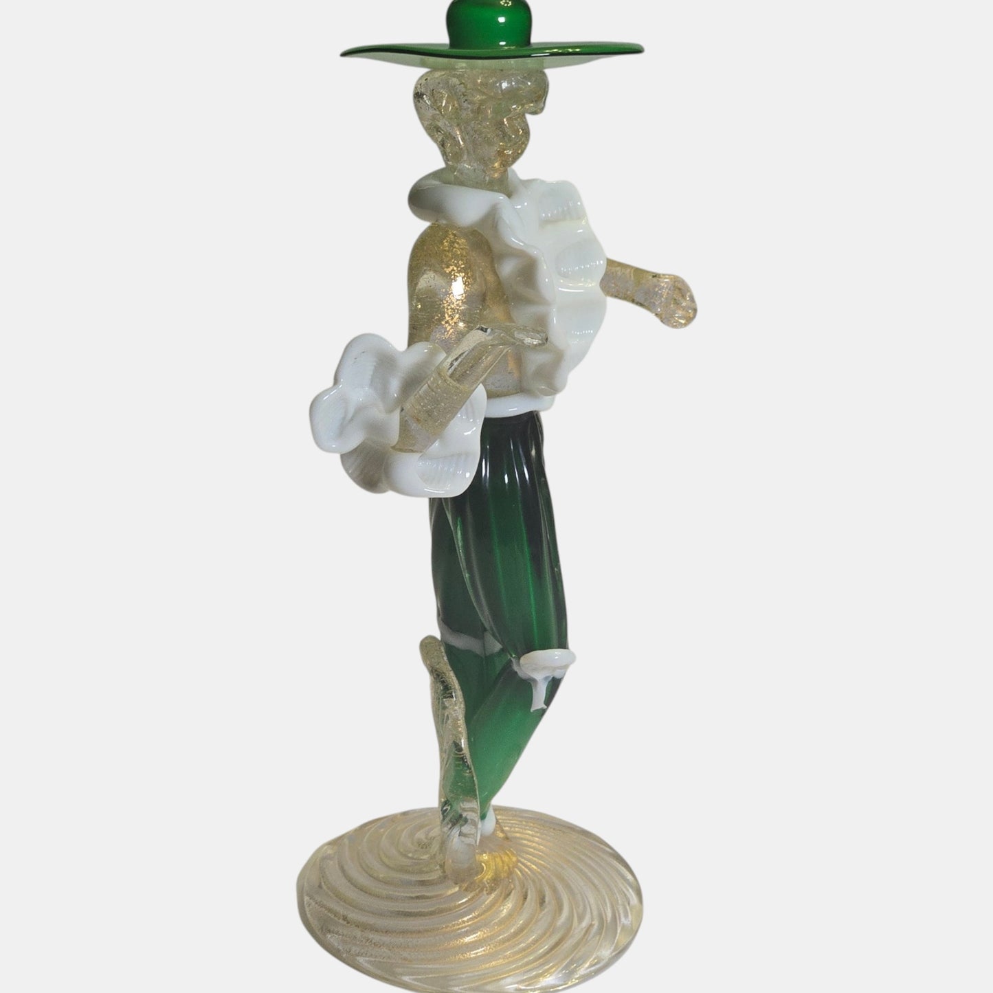 Vintage Venetian Murano Glass Figure Gold Clear - Multi
