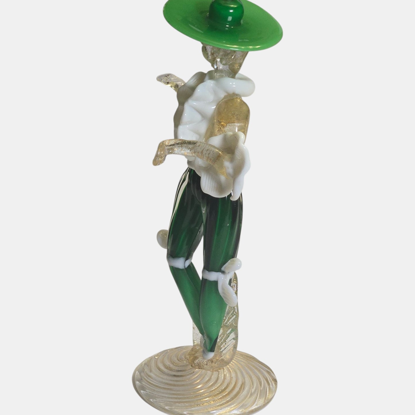 Vintage Venetian Murano Glass Figure Gold Clear - Multi