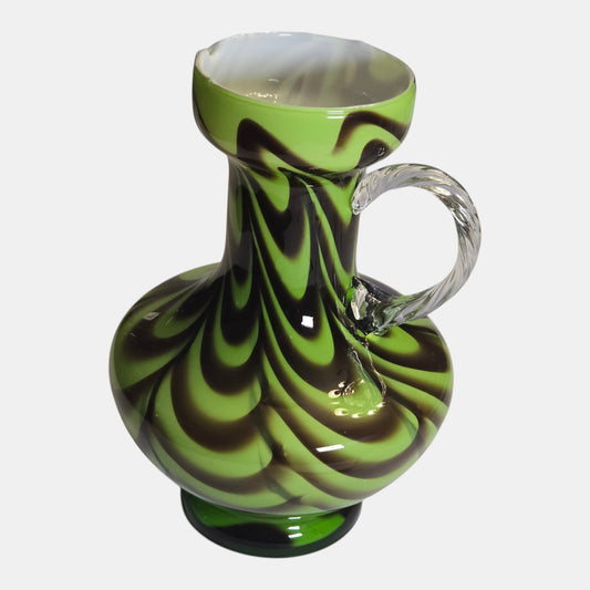 Vintage Italian Opaline Pitcher Design Clear - Multi
