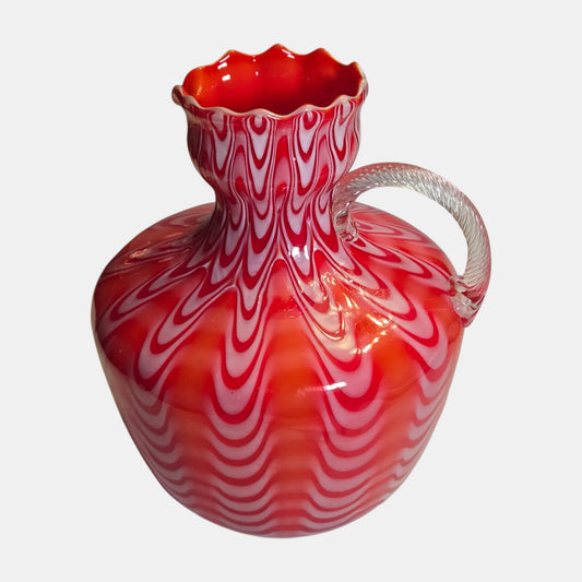 Fenton Opalescent Pitcher Swirl Cranberry - Multi
