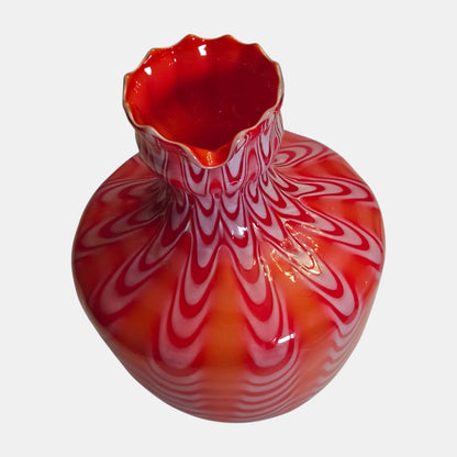 Fenton Opalescent Pitcher Swirl Cranberry - Multi