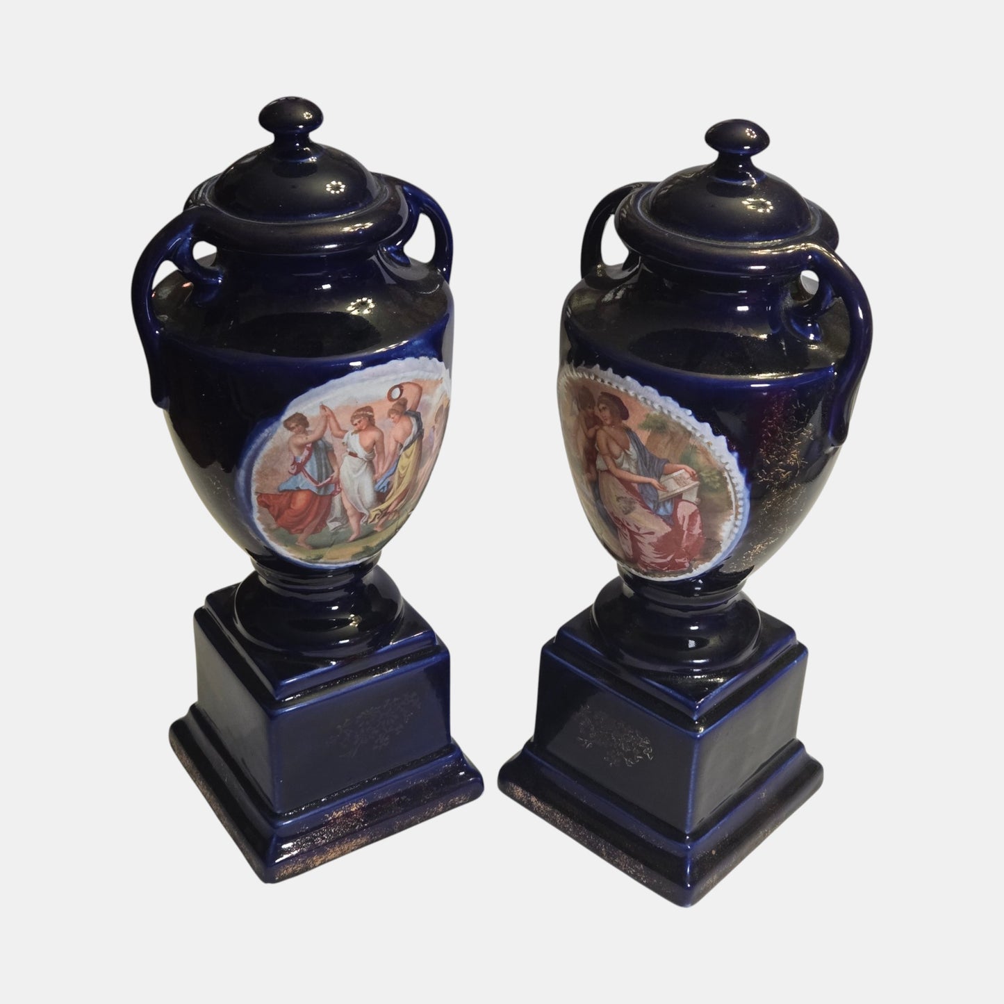Empire Porcelain Co Matching Urns Base Works - Multi