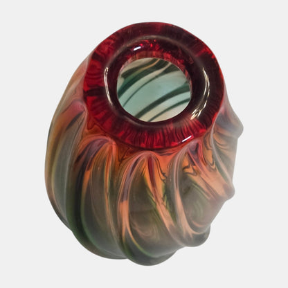 Murano Mid-Century Twisted Vase Rainbow Coloured - Multi