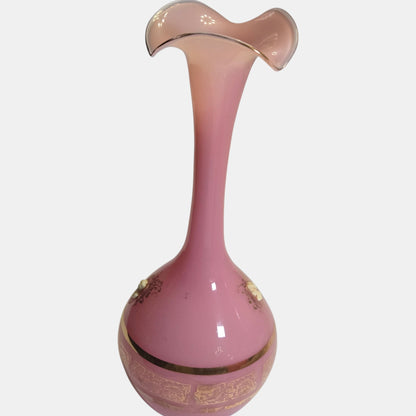 Vintage Empoli Glass Vase Distinctive Jack - Pink