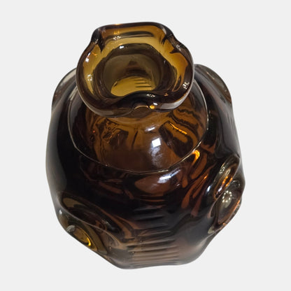 Vintage Swedish Art Glass Decanter/Bottle Designed Borstrom - Amber