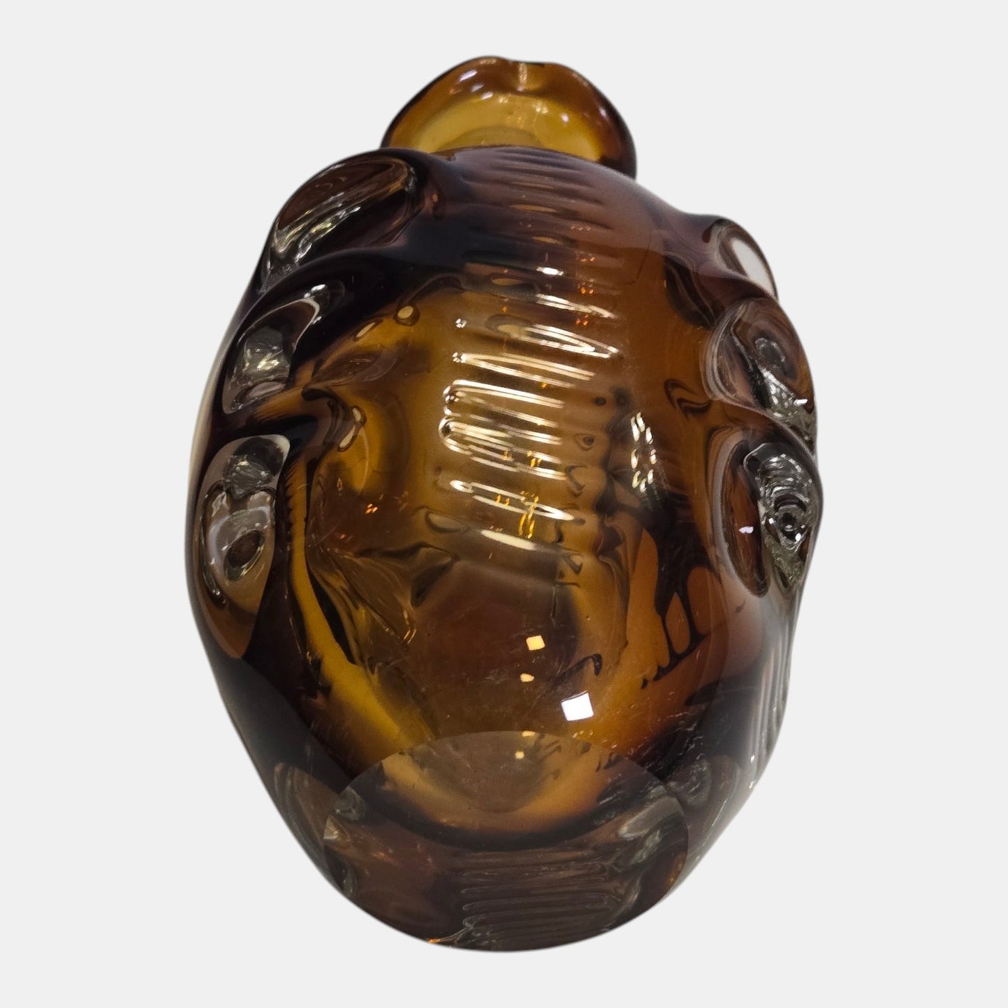Vintage Swedish Art Glass Decanter/Bottle Designed Borstrom - Amber