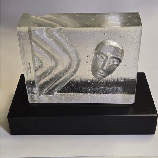 Kosta Boda Crystal Glass Sculpture Vallien Sweden - Clear