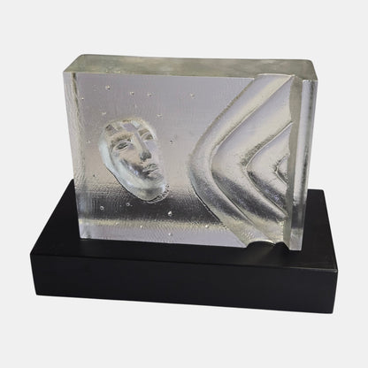 Kosta Boda Crystal Glass Sculpture Vallien Sweden - Clear
