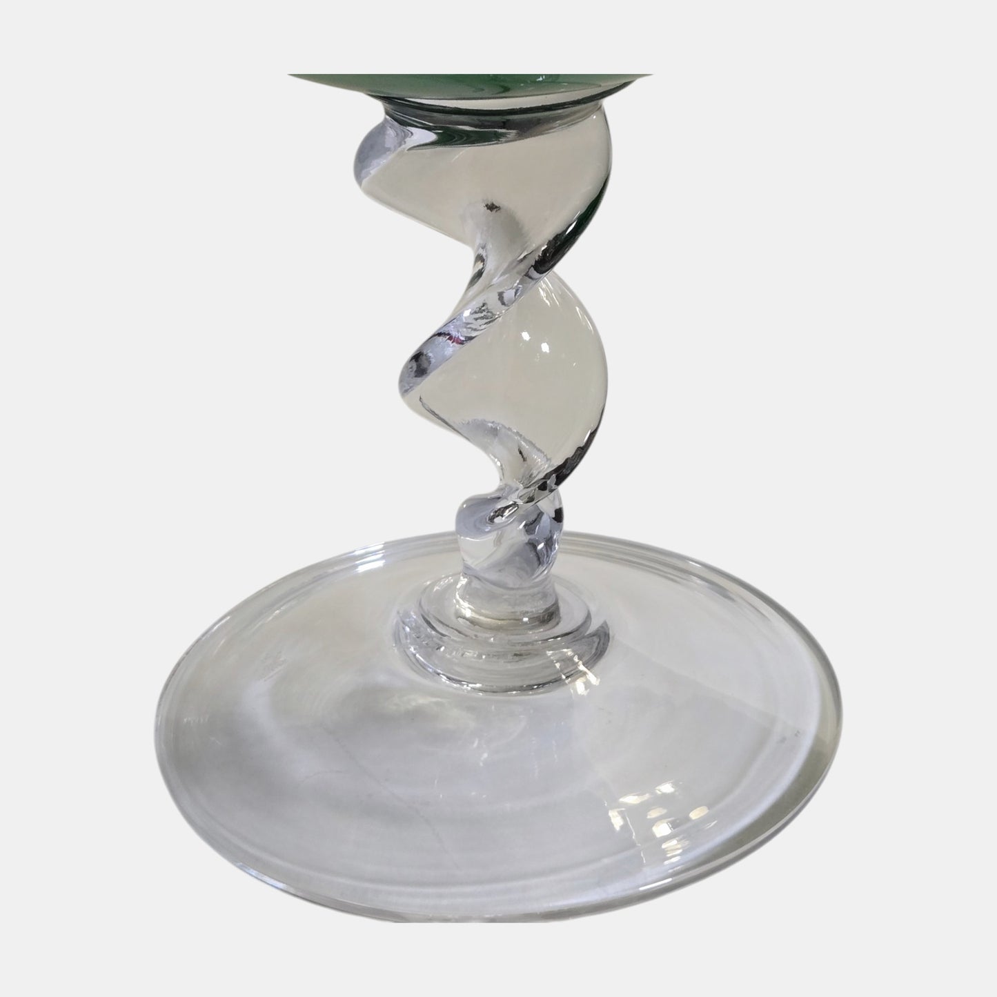 Vintage Empoli Glass Brandy Vases Cased Glasses - Green