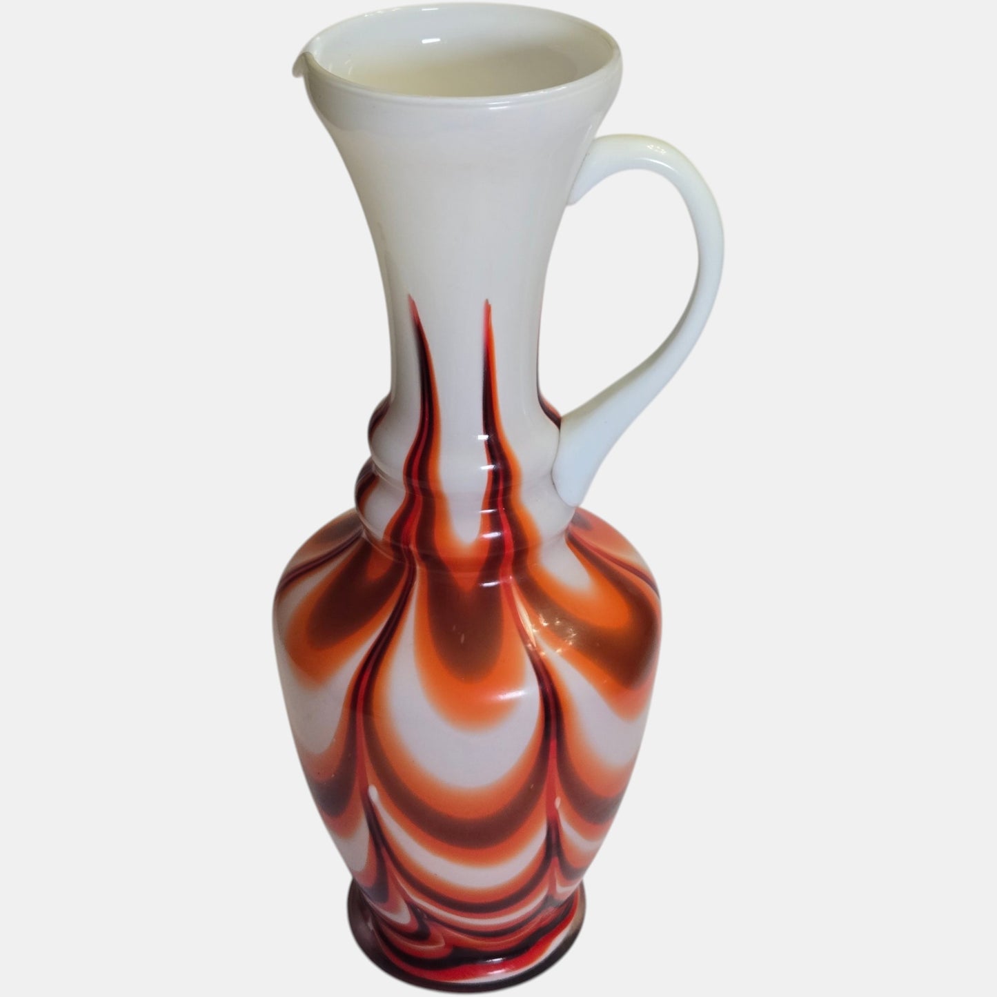 Carlo Moretti Swirled Vintage Glass Vase/Pitcher Opaline  - Multi
