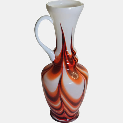 Carlo Moretti Swirled Vintage Glass Vase/Pitcher Opaline  - Multi
