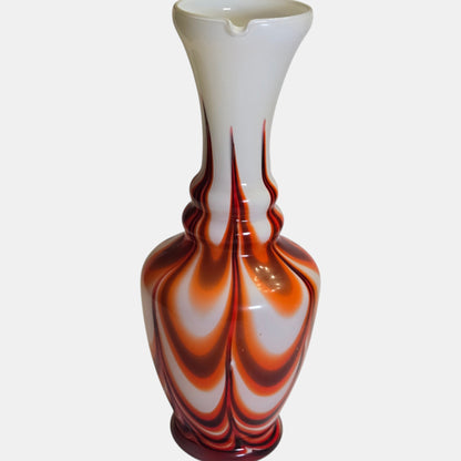 Carlo Moretti Swirled Vintage Glass Vase/Pitcher Opaline  - Multi
