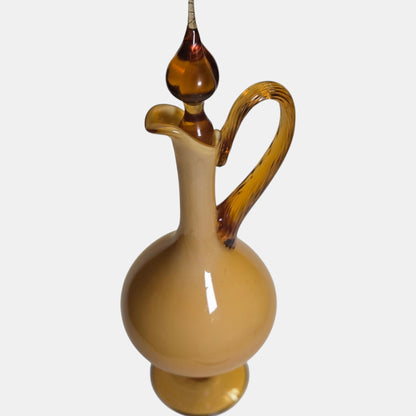 Vintage Empoli Glass Pitcher Opaline Vase - Yellow