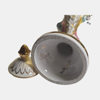 Capodimonte Porcelain Lidded Urn Raised Keramous - Multi