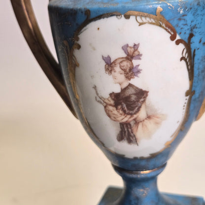 Carlsbad Austria Urns Porcelain Base - Torquoise