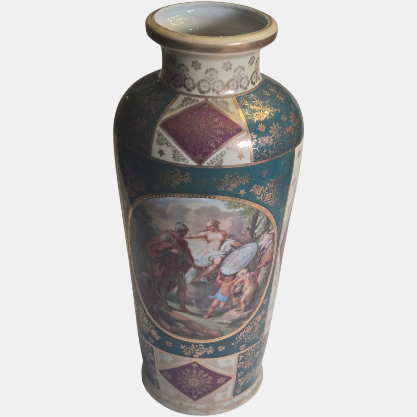 Vienna Porcelain Vase Central Gilt - Multi