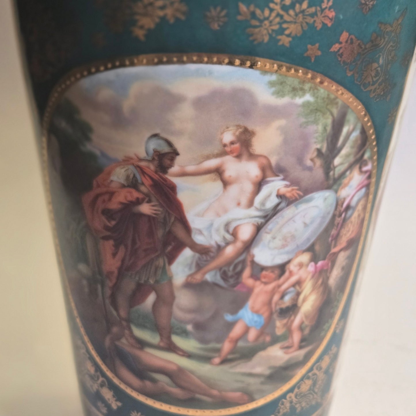 Vienna Porcelain Vase Central Gilt - Multi