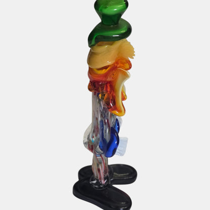 Vintage Murano Glass Clown Vibrant Figurine - Multi