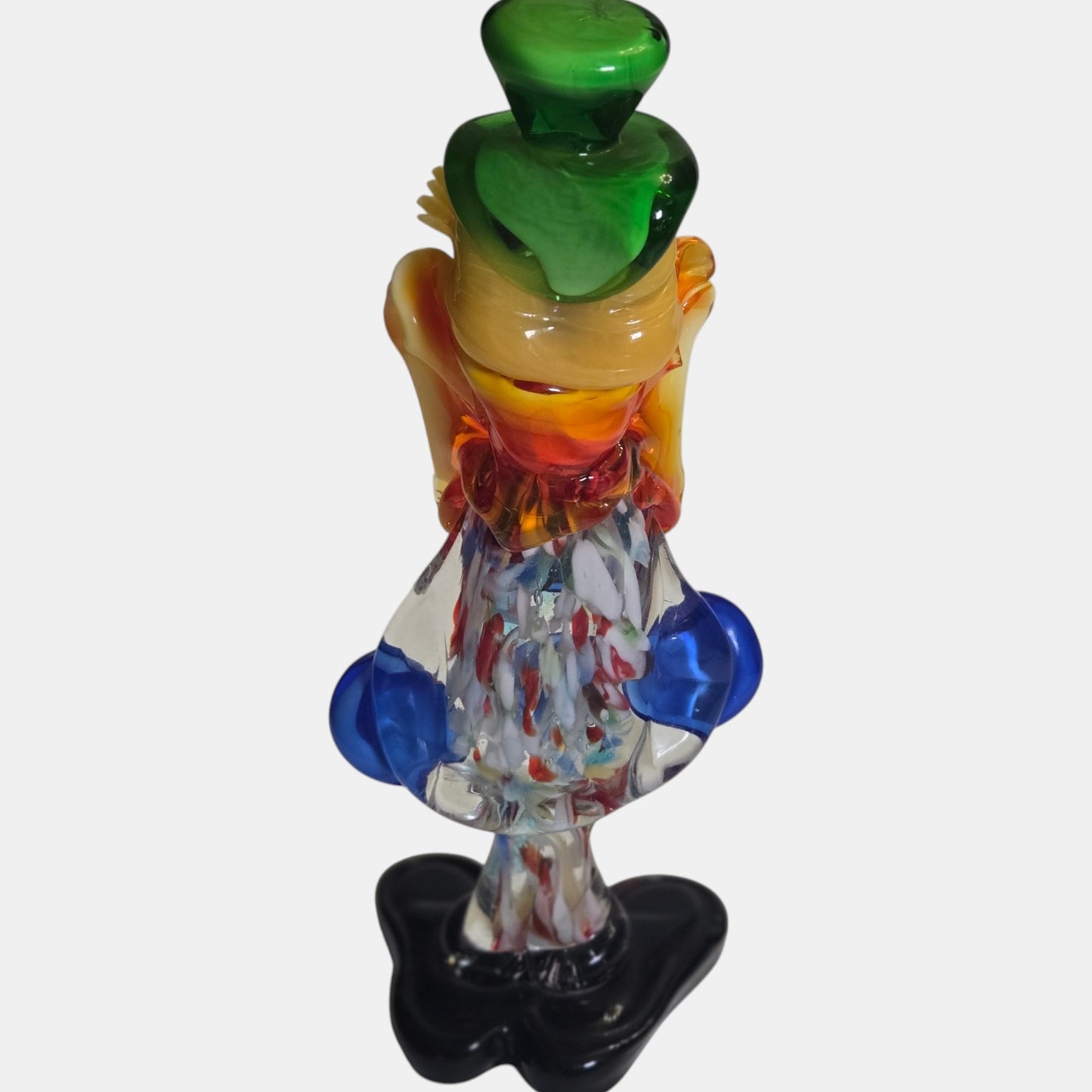 Vintage Murano Glass Clown Vibrant Figurine - Multi