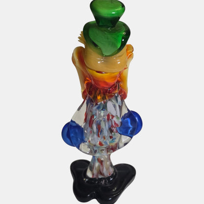 Vintage Murano Glass Clown Vibrant Figurine - Multi