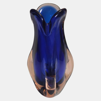 Murano Glass Vintage Bowl Clear Blue - Multi