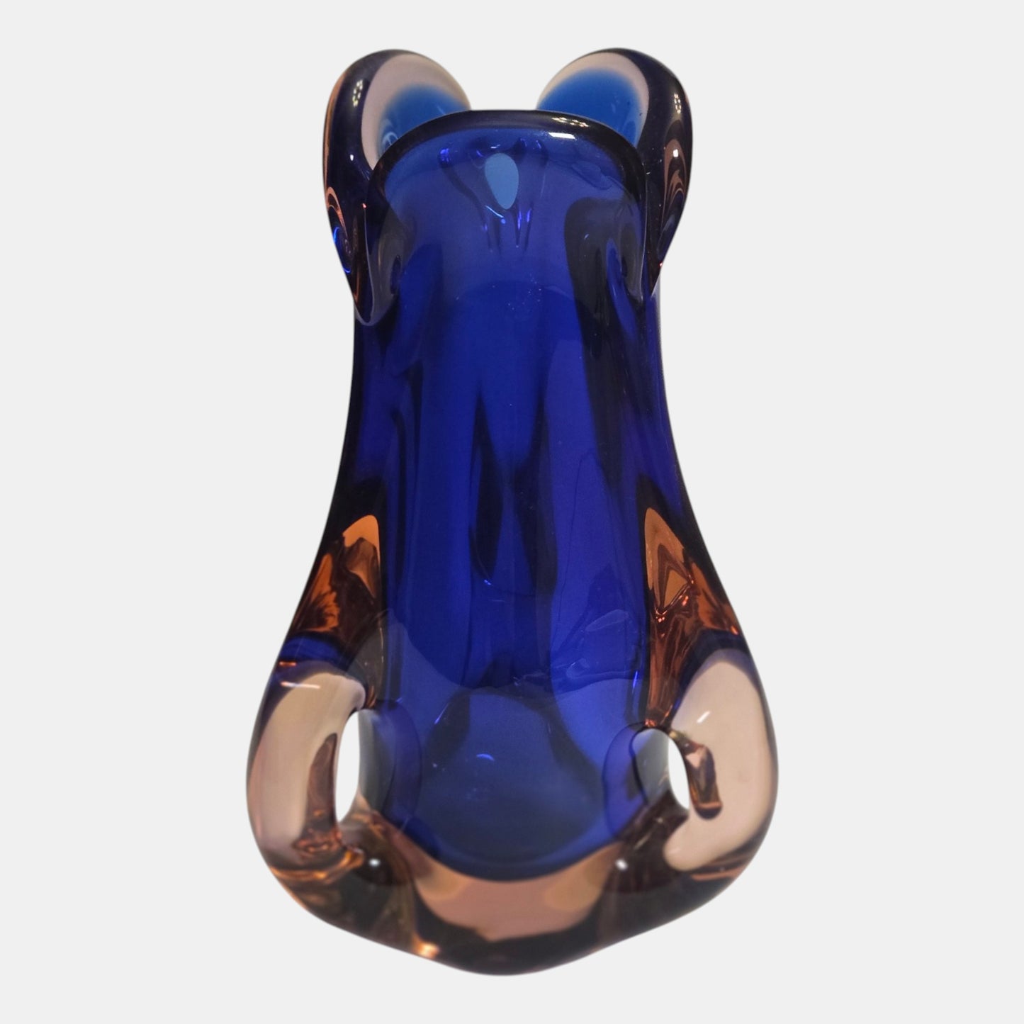 Murano Glass Vintage Bowl Clear Blue - Multi
