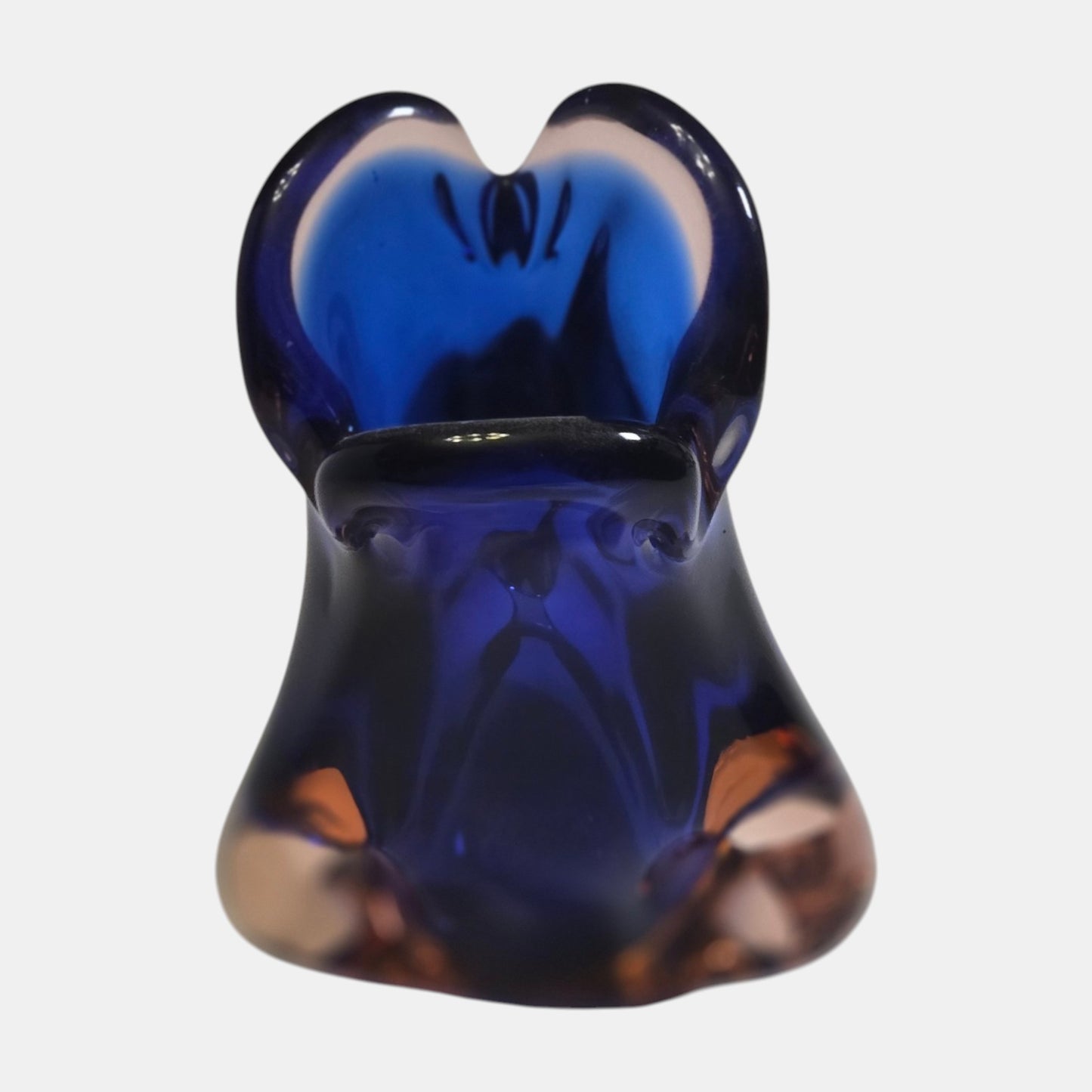 Murano Glass Vintage Bowl Clear Blue - Multi
