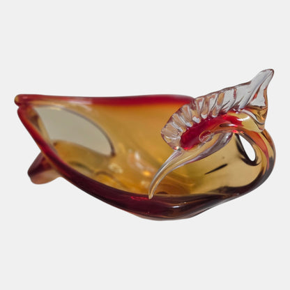Murano Vintage Glass Bowl Displays Colours - Multi