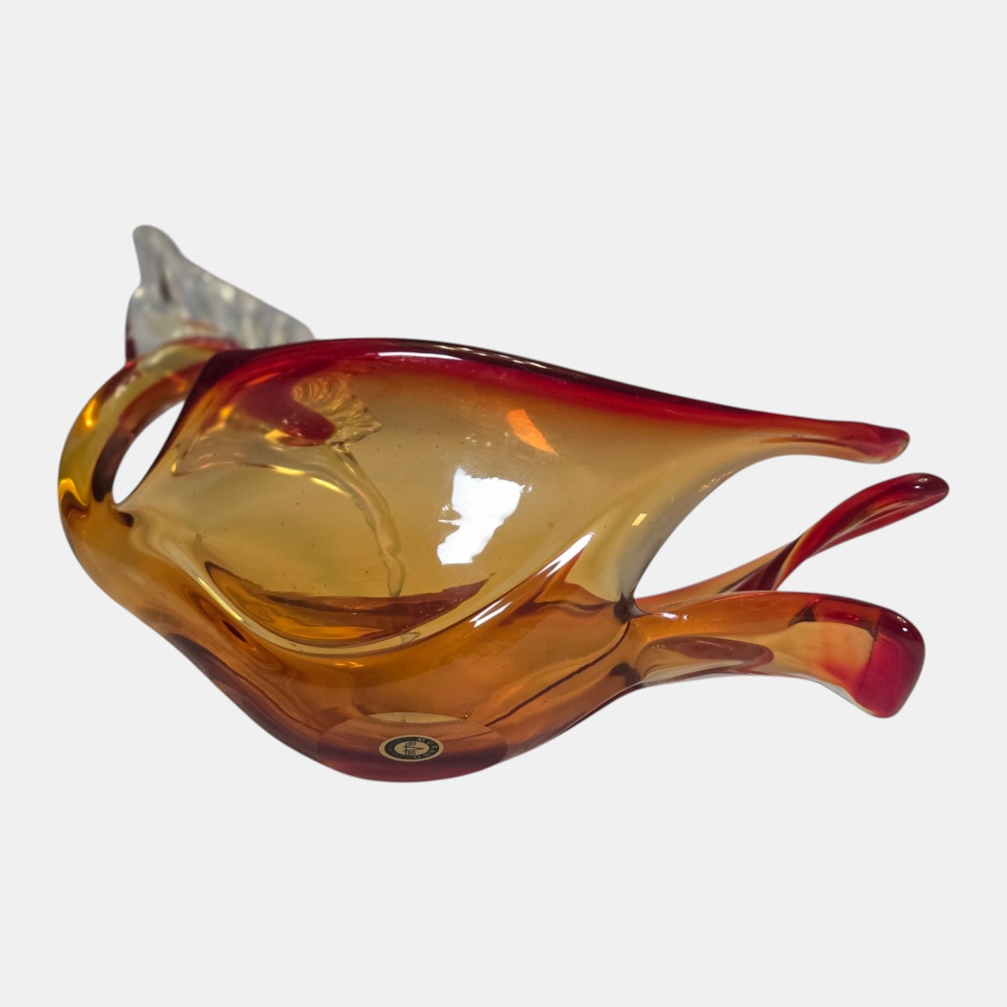 Murano Vintage Glass Bowl Displays Colours - Multi