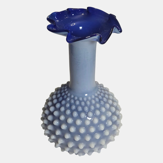Vintage Stelvia Opalina Fiorentina Glass Jug Opaline Charming - Blue