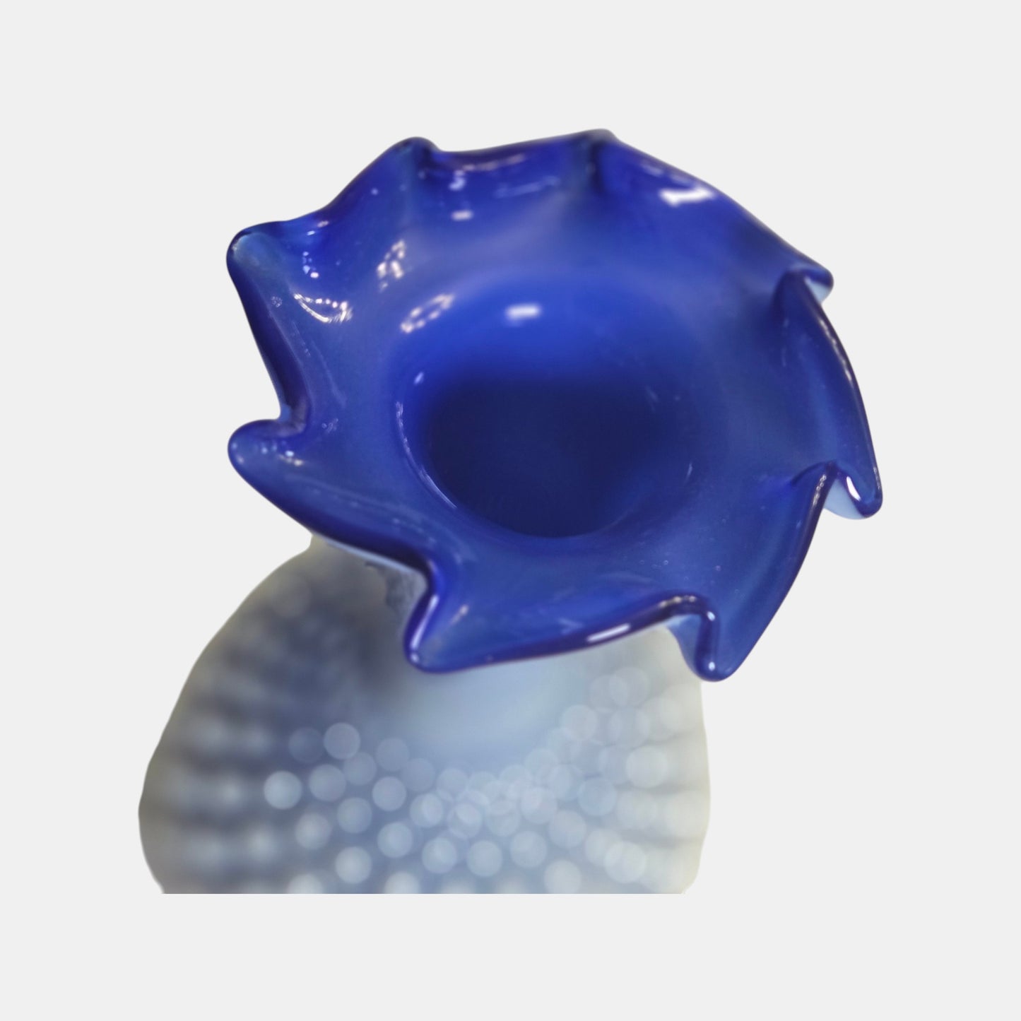 Vintage Stelvia Opalina Fiorentina Glass Jug Opaline Charming - Blue