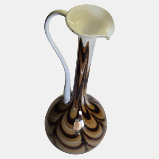 Murano Opaline Florence Glass Vase Neck Like - Multi