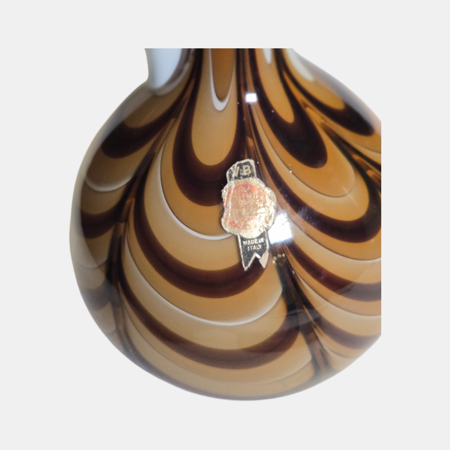 Murano Opaline Florence Glass Vase Neck Like - Multi