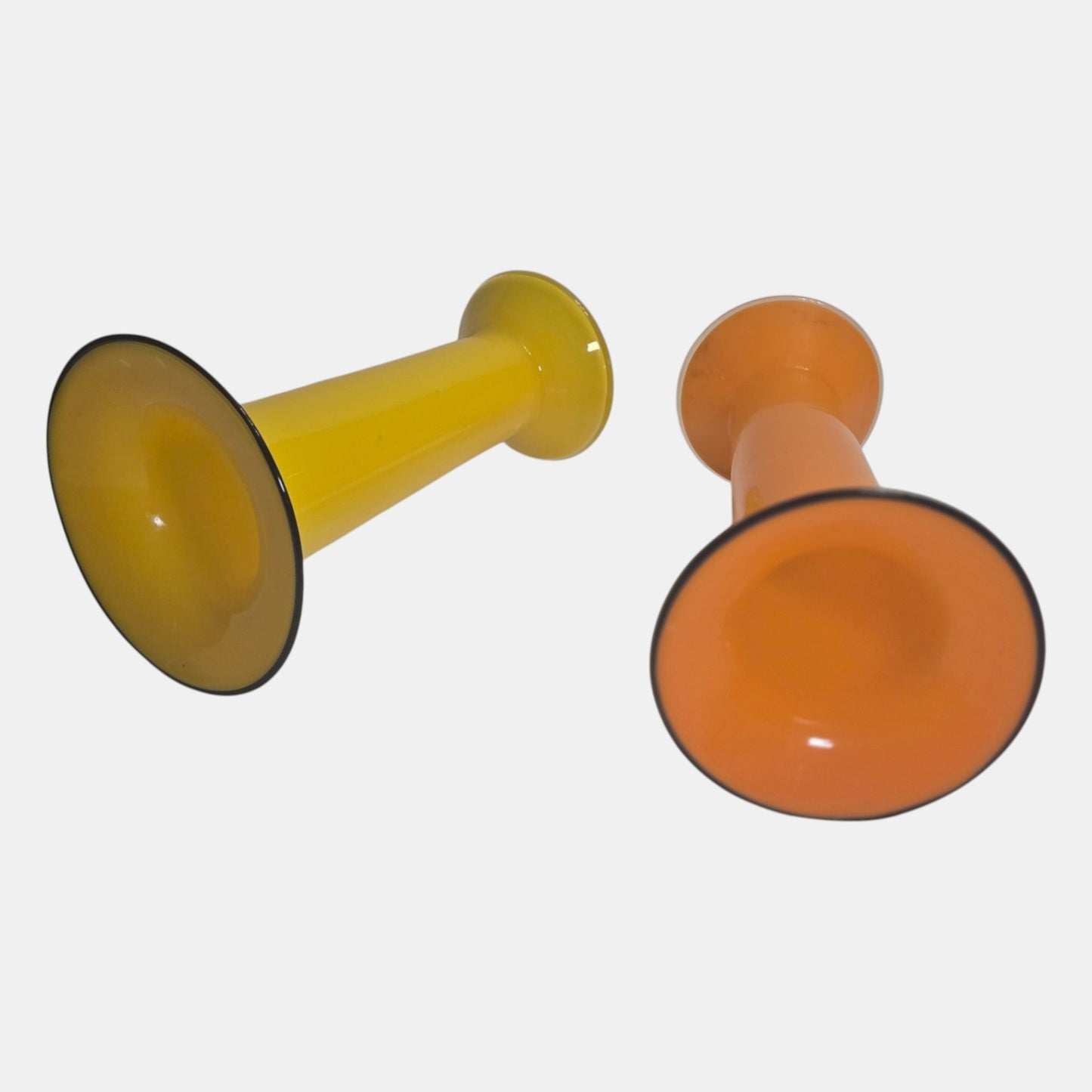 Two Art Deco Tango Glass Vases Examples These - Multi