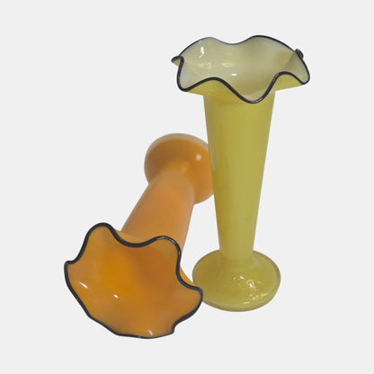 Two Art Deco Tango Glass Vases Examples These - Orange/Yellow