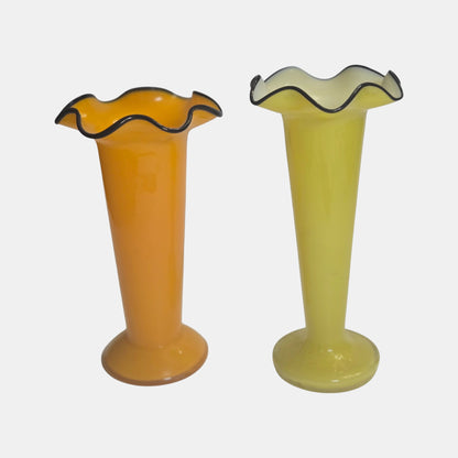 Two Art Deco Tango Glass Vases Examples These - Orange/Yellow