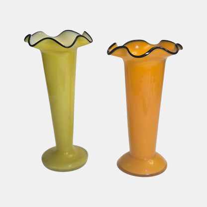 Two Art Deco Tango Glass Vases Examples These - Orange/Yellow