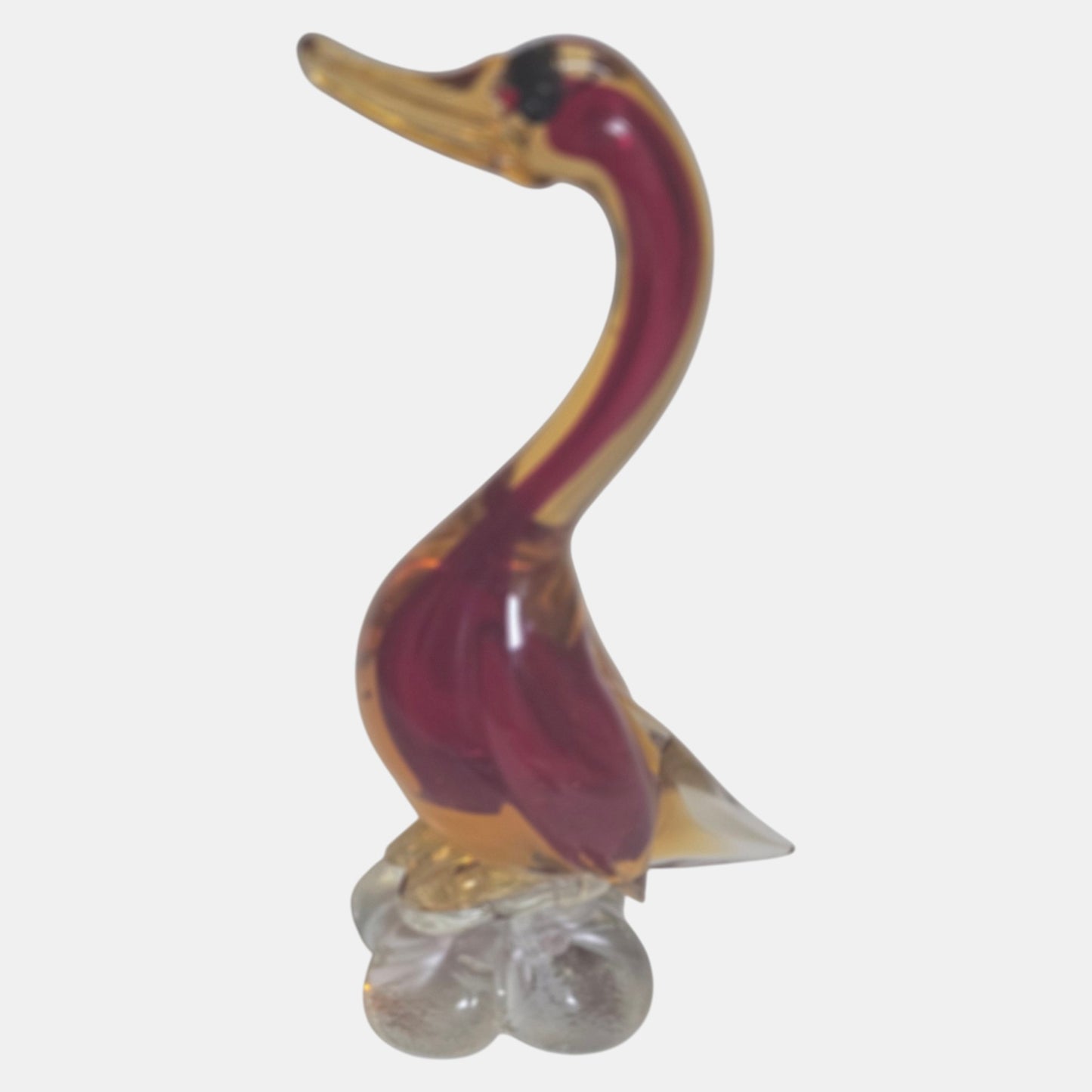 Murano Glass Vintage Glass Bird Form Amber - Multi