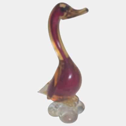Murano Glass Vintage Glass Bird Form Amber - Multi