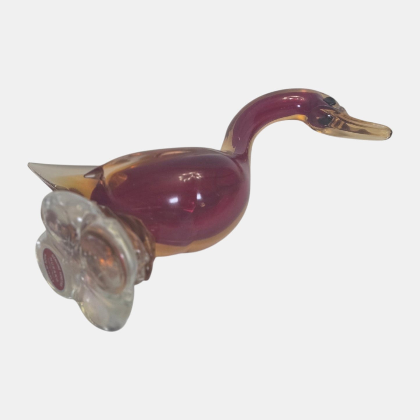 Murano Glass Vintage Glass Bird Form Amber - Multi
