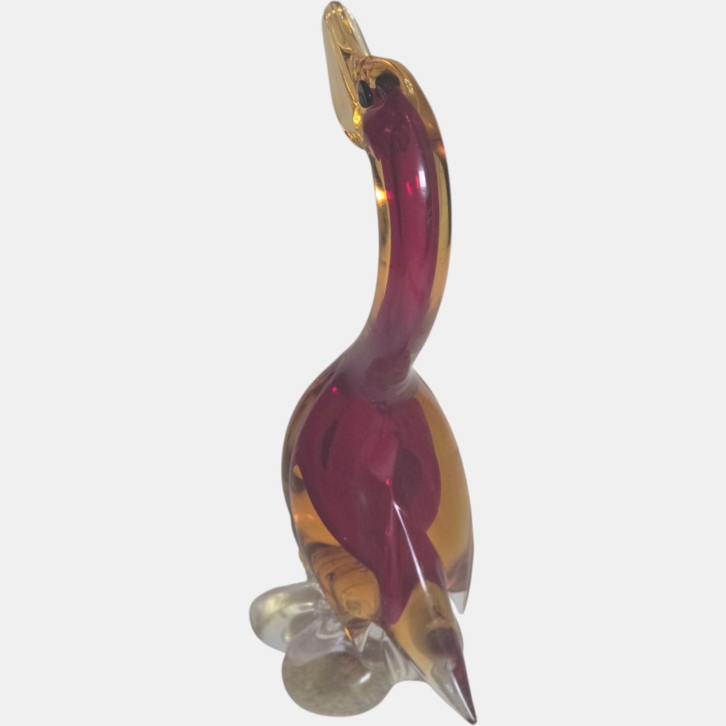 Murano Glass Vintage Glass Bird Form Amber - Multi