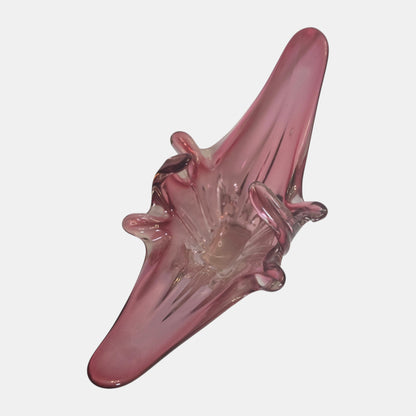 Murano Vintage Glass Centrepiece Design Style - Pink