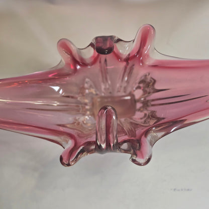 Murano Vintage Glass Centrepiece Design Style - Pink