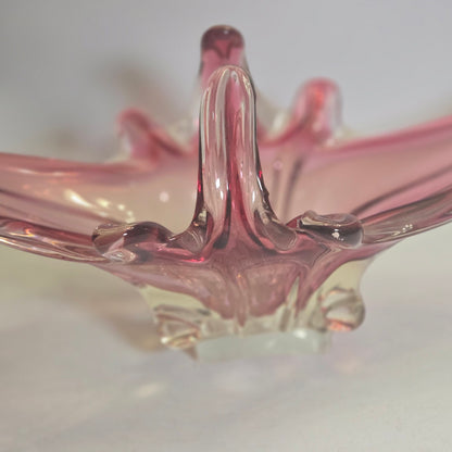 Murano Vintage Glass Centrepiece Design Style - Pink